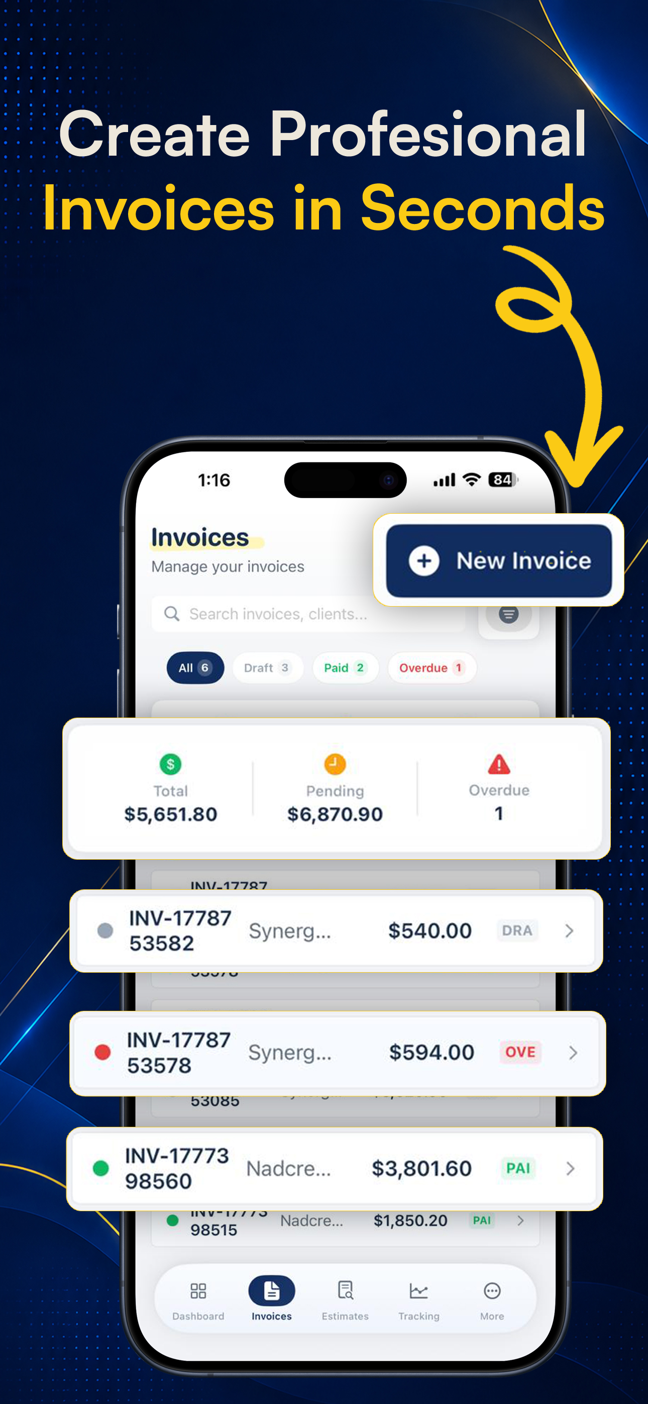 Invoice maker app for iPhone